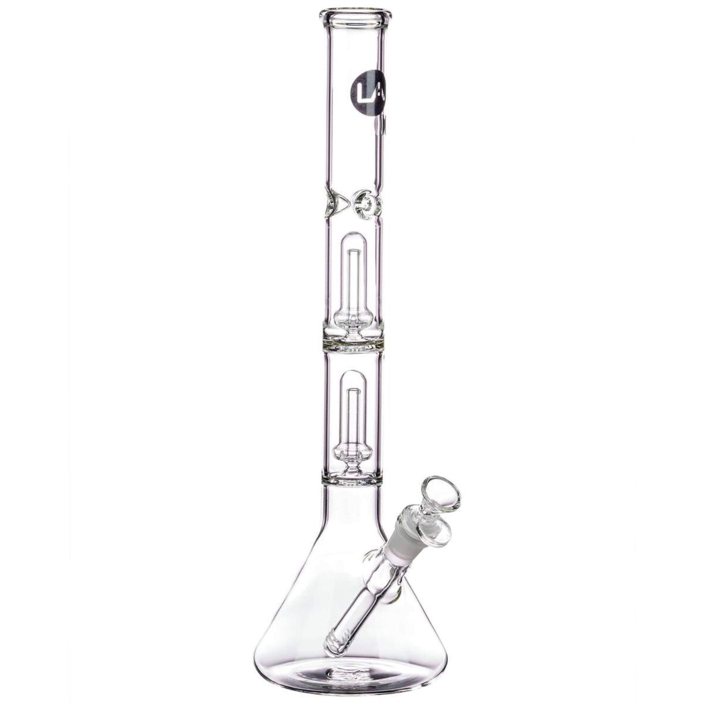 LA Pipes 14” Double Showerhead Perc Beaker Bong by LA Pipes | Mission Dispensary