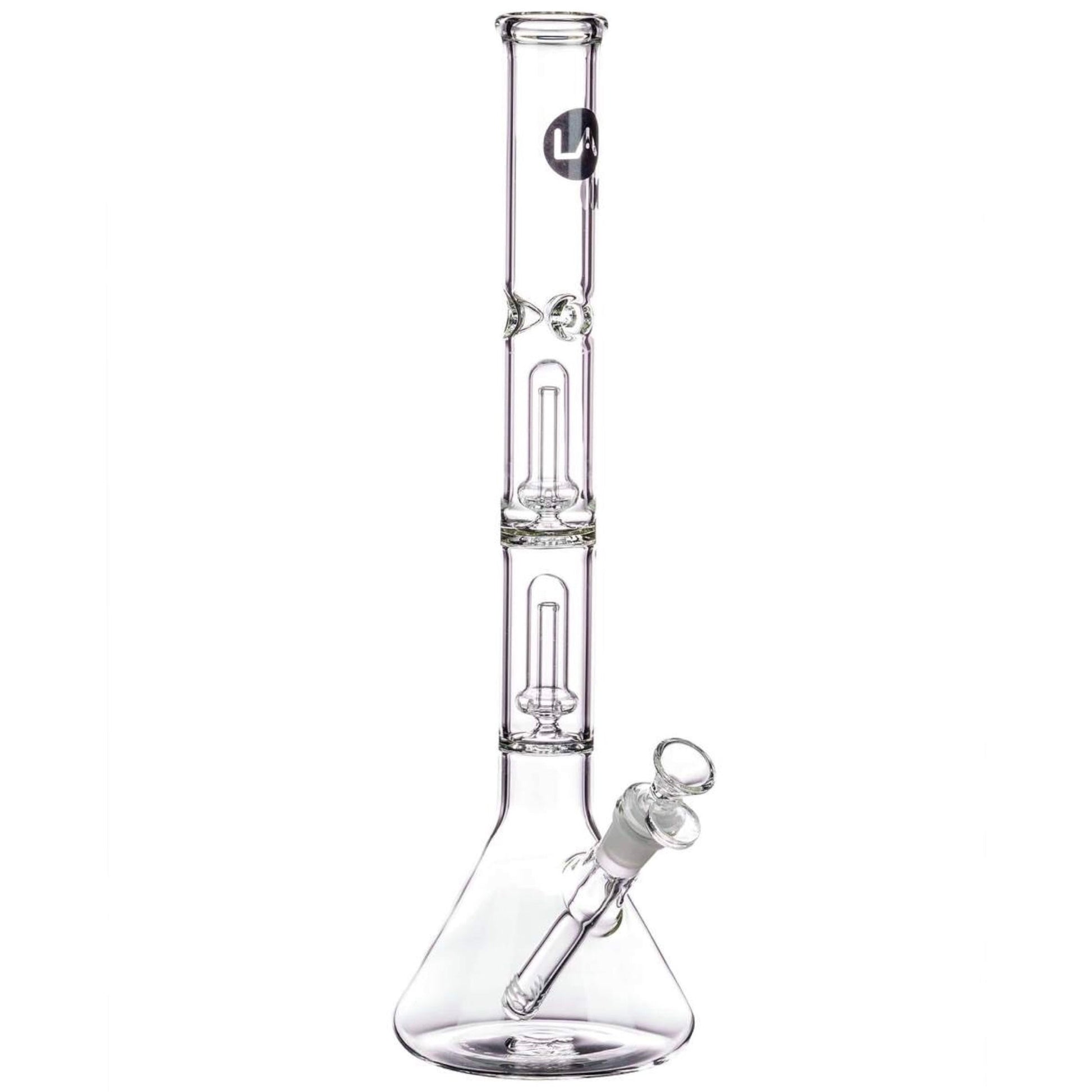 LA Pipes 14” Double Showerhead Perc Beaker Bong by LA Pipes | Mission Dispensary