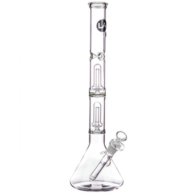 LA Pipes 14” Double Showerhead Perc Beaker Bong by LA Pipes | Mission Dispensary