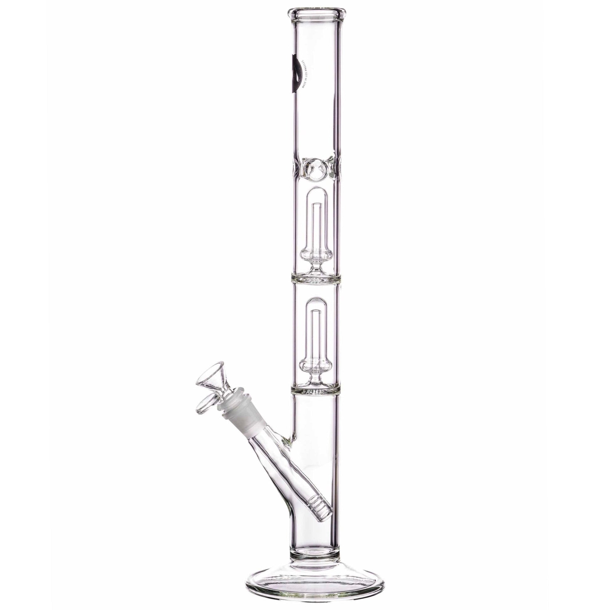LA Pipes 14” Double Showerhead Perc Straight Tube Bong by LA Pipes | Mission Dispensary