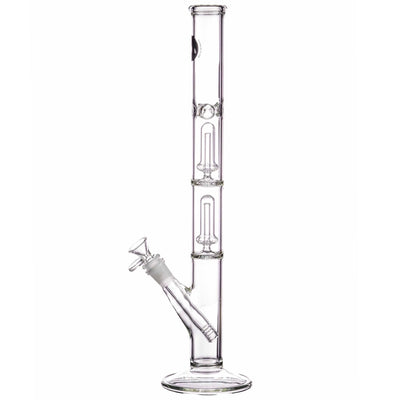 LA Pipes 14” Double Showerhead Perc Straight Tube Bong by LA Pipes | Mission Dispensary