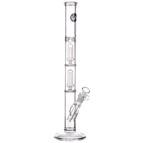 LA Pipes 14” Double Showerhead Perc Straight Tube Bong by LA Pipes | Mission Dispensary