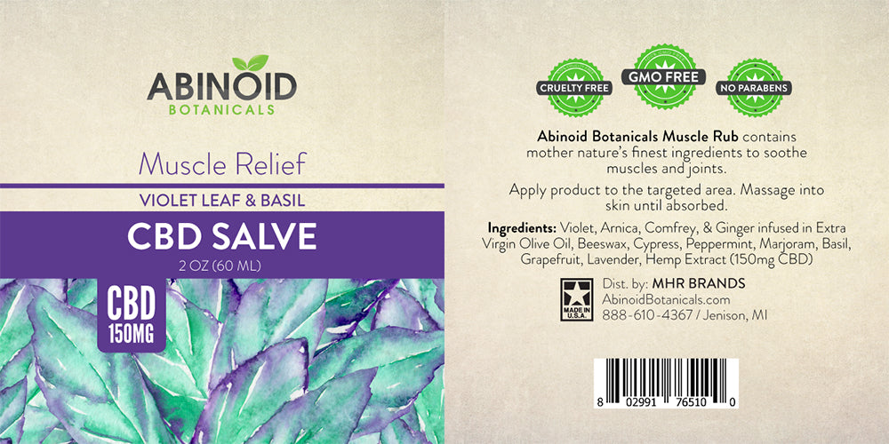 Abinoid Botanicals CBD Muscle Salve (2oz, 150mg CBD) 