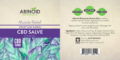 Abinoid Botanicals CBD Muscle Salve (2oz, 150mg CBD) 