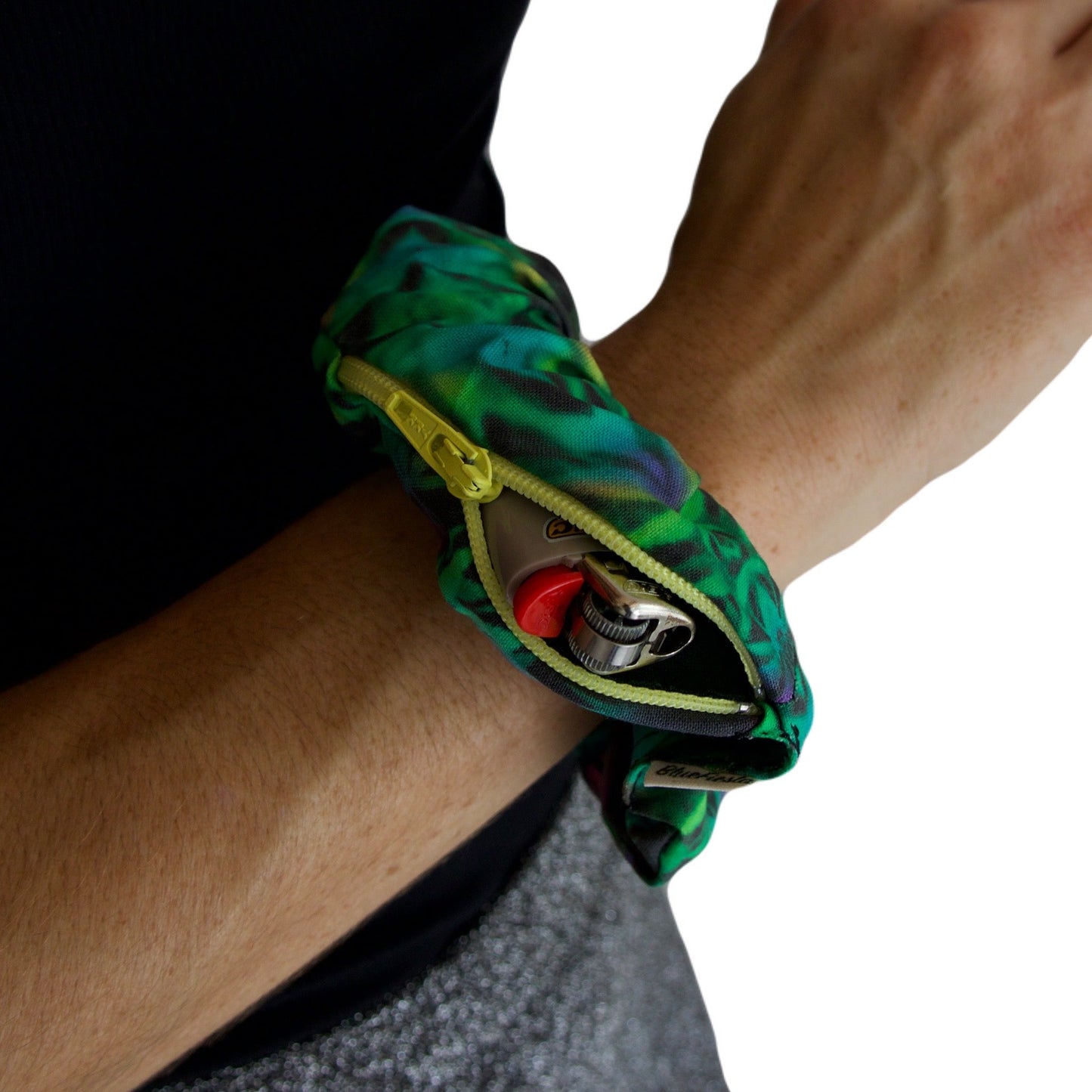 Blue Fiesta “Psychedelic Weed Leaf” Stash Pocket Scrunchie by Blue Fiesta | Mission Dispensary