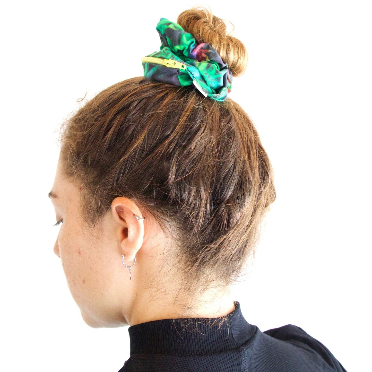 Blue Fiesta “Psychedelic Weed Leaf” Stash Pocket Scrunchie by Blue Fiesta | Mission Dispensary