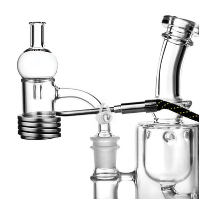 Pulsar Axial Quartz Banger w. Bubble Carb Cap (14mm Joint, 90° Angle) by Pulsar | Mission Dispensary
