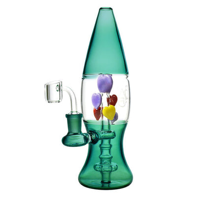 Pulsar 9” Hearts Lava Lamp Dab Rig by Pulsar | Mission Dispensary