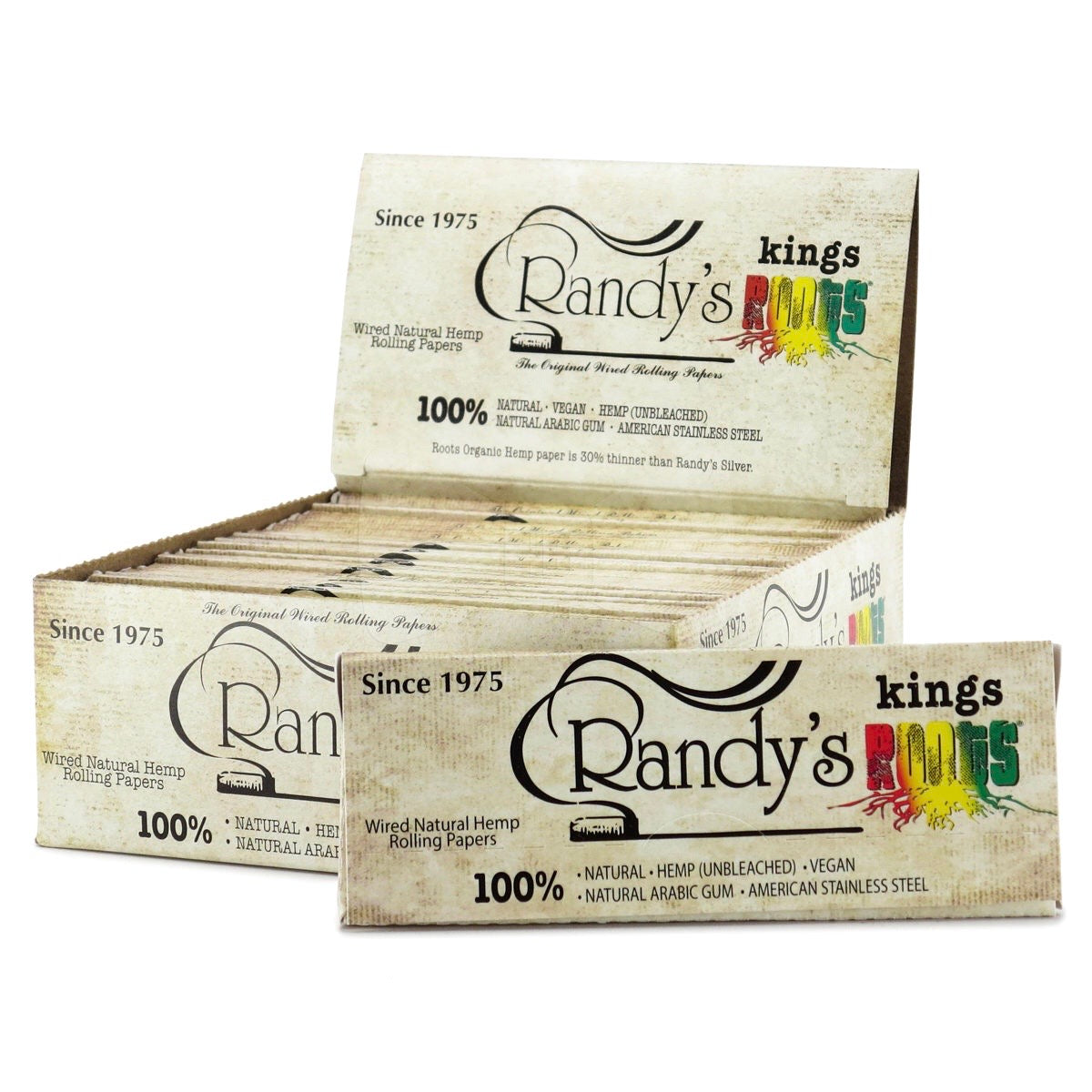 Randy’s King Roots - XL Organic Hemp Wired Rolling Papers by Randy’s | Mission Dispensary