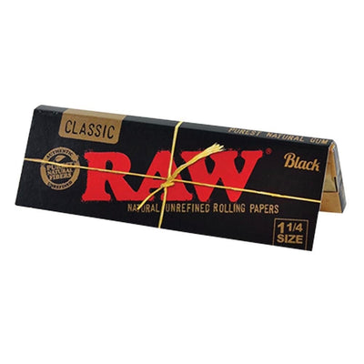 Raw® Classic Black 1.25” Rolling Papers by RAW Rolling Papers | Mission Dispensary