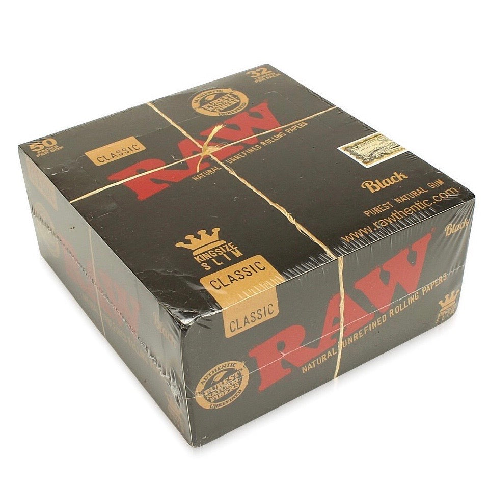 Raw® Classic Black King Slim Rolling Papers by RAW Rolling Papers | Mission Dispensary