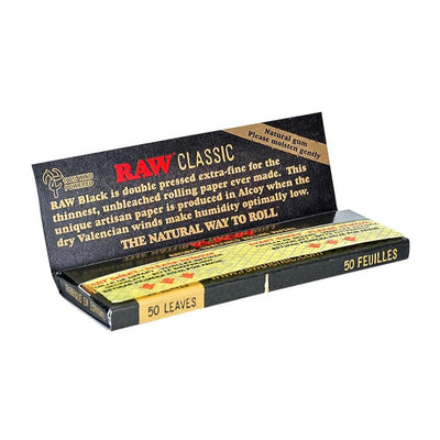 Raw® Classic Black 1.25” Rolling Papers by RAW Rolling Papers | Mission Dispensary