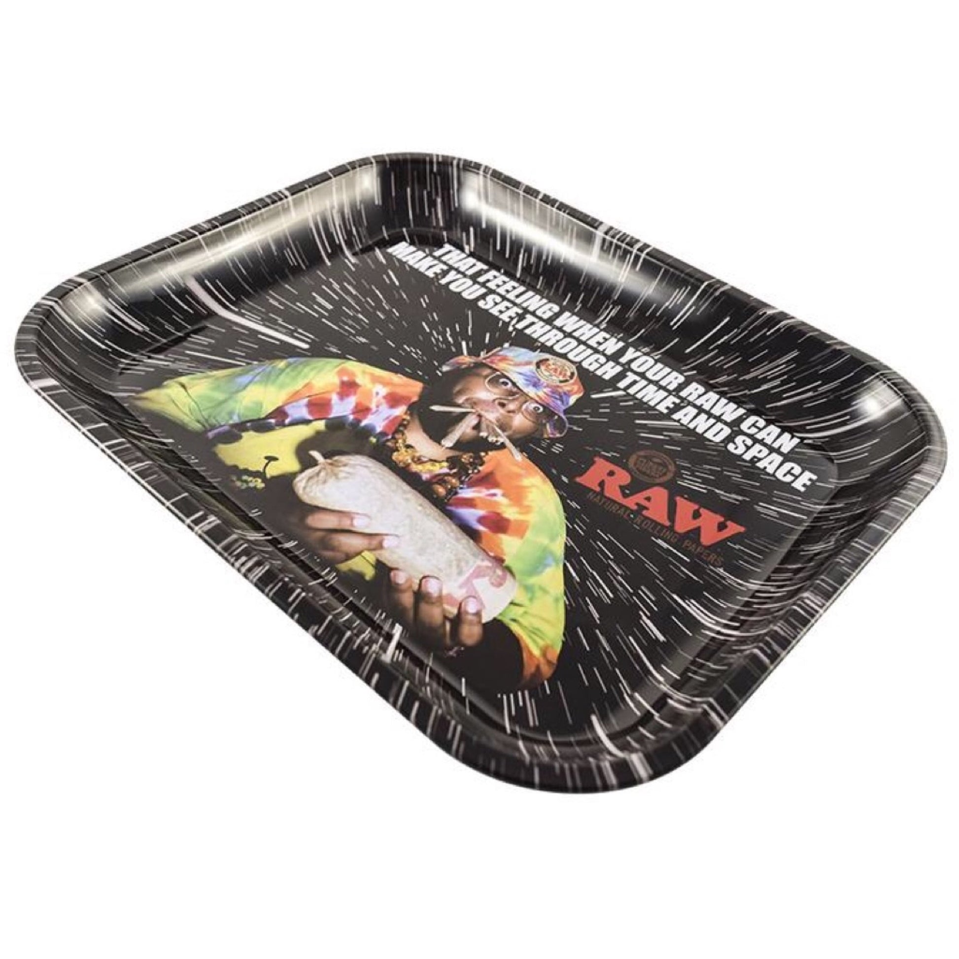 Raw® Oops Large Metal Rolling Tray (14” x 11”) by RAW Rolling Papers | Mission Dispensary