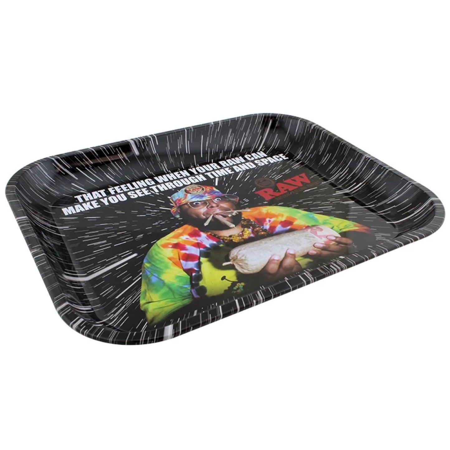 Raw® Oops Large Metal Rolling Tray (14” x 11”) by RAW Rolling Papers | Mission Dispensary