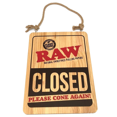 Raw® Rolling Papers Open/Closed Wooden Sign by RAW Rolling Papers | Mission Dispensary