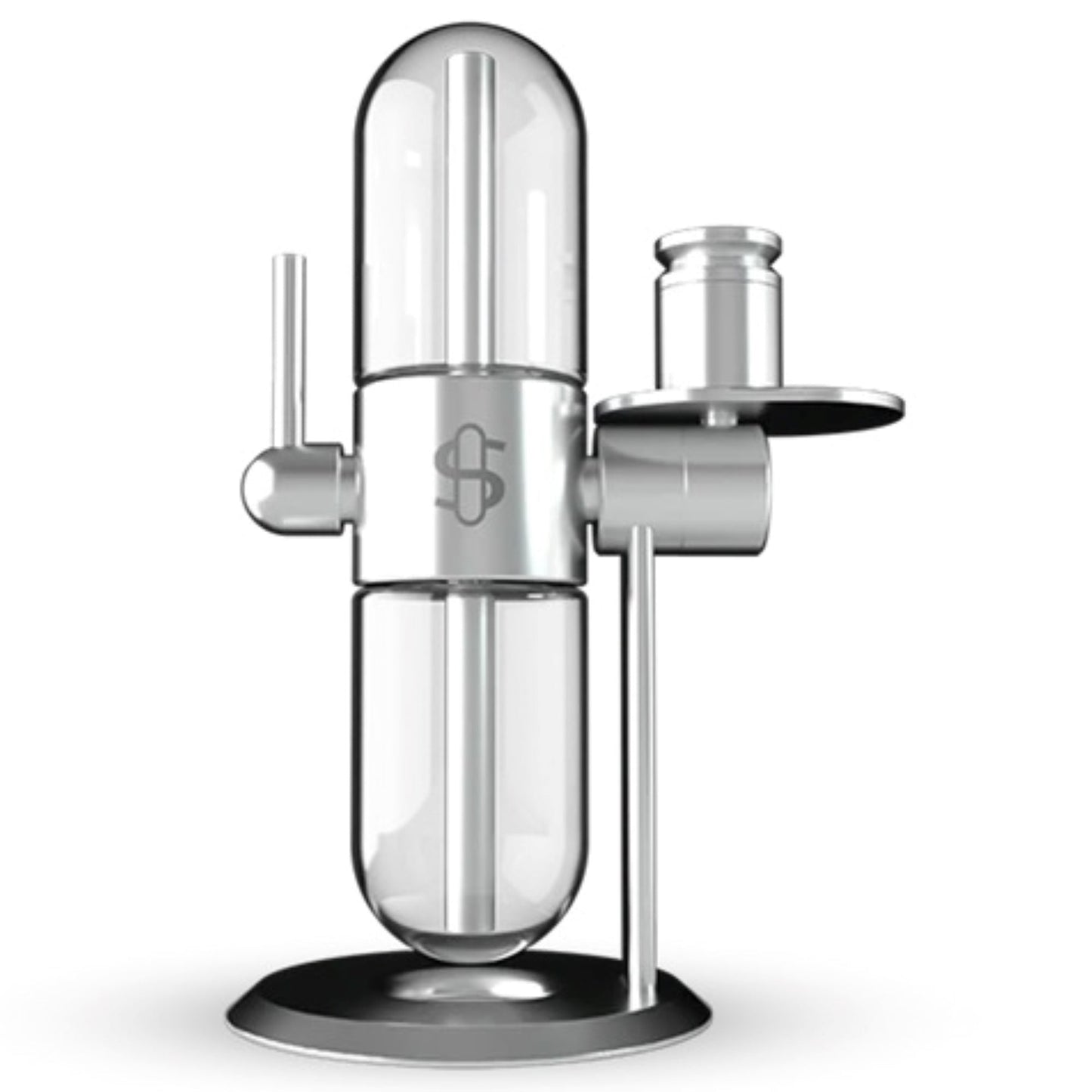 Stündenglass Polished Silver Gravity Pipe by Stündenglass | Mission Dispensary