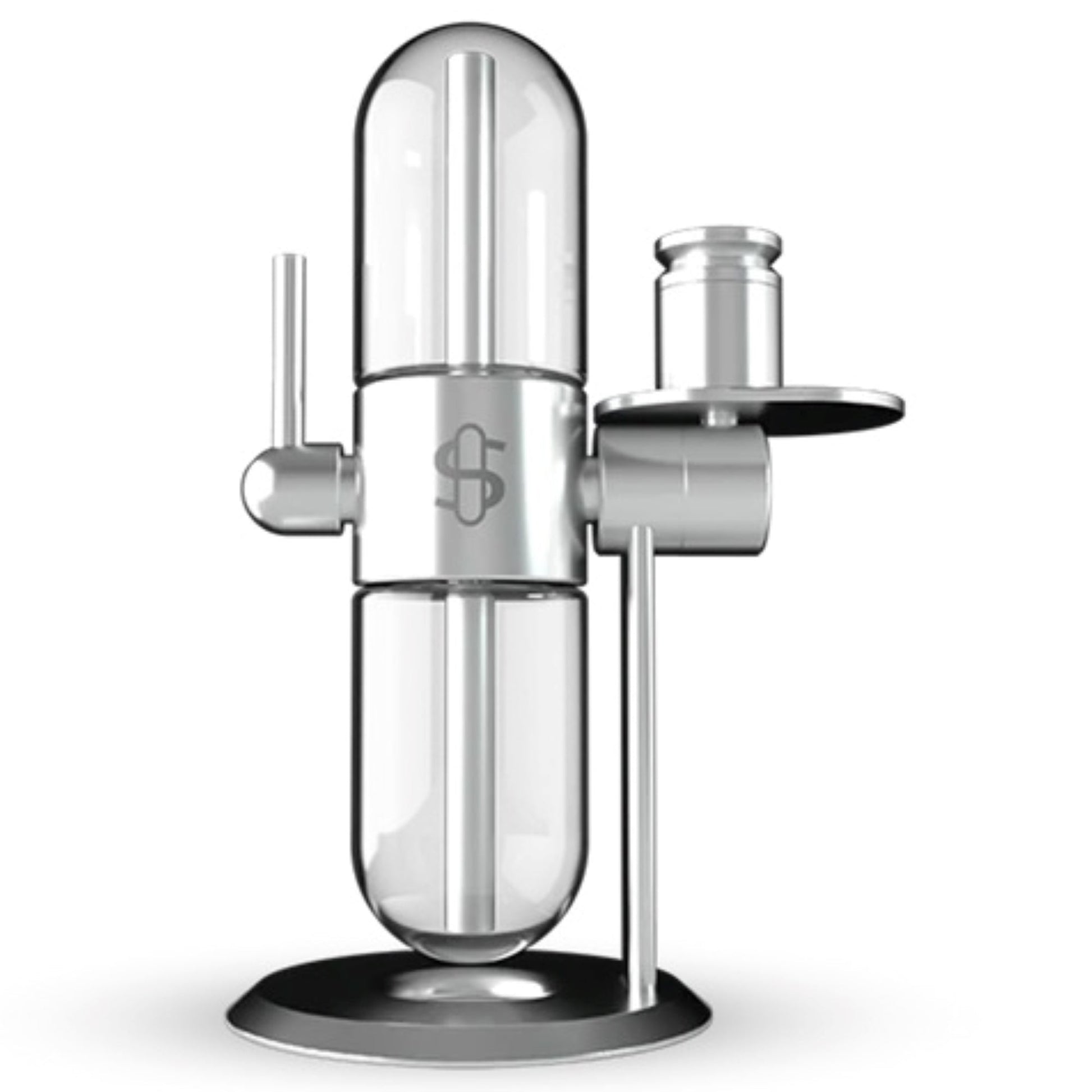 Stündenglass Polished Silver Gravity Pipe by Stündenglass | Mission Dispensary