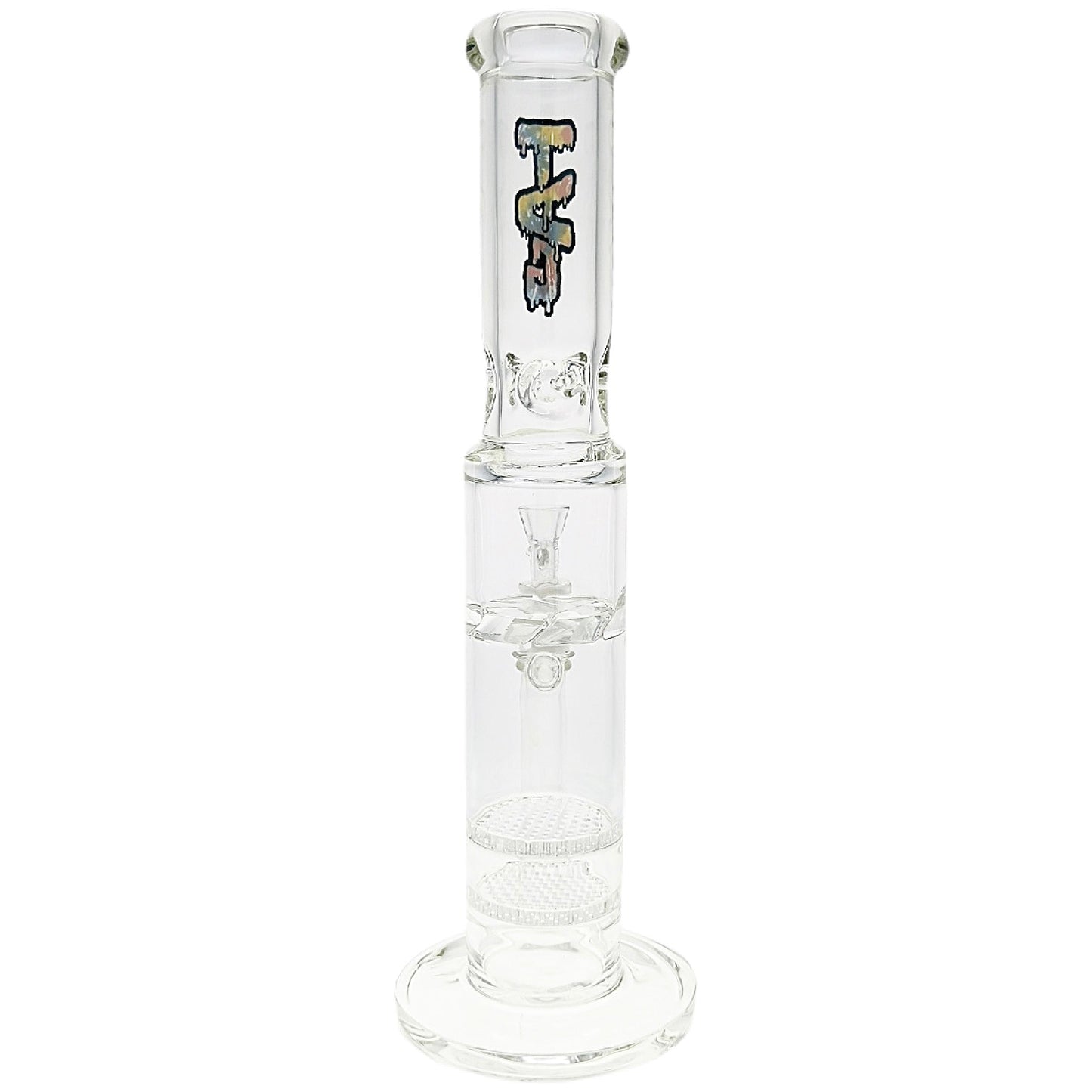 TAG 16” Double Honeycomb Perc Straight Tube Bong by Thick Ass Glass | Mission Dispensary