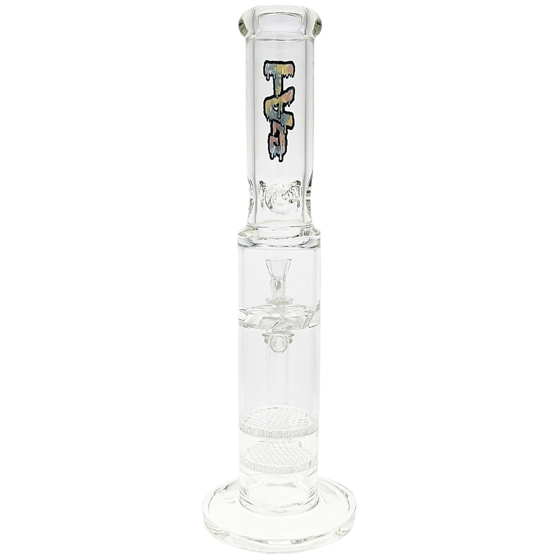TAG 16” Double Honeycomb Perc Straight Tube Bong by Thick Ass Glass | Mission Dispensary