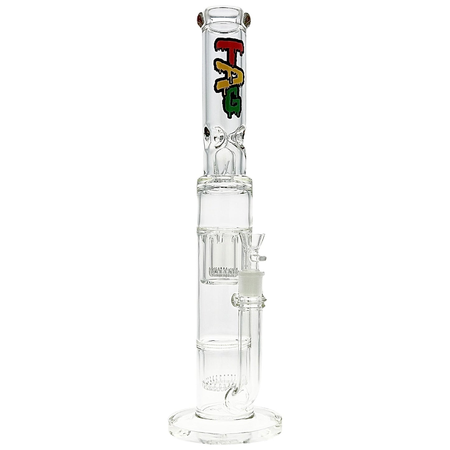 TAG 19” Double Interior Showerhead Perc Bong by Thick Ass Glass | Mission Dispensary