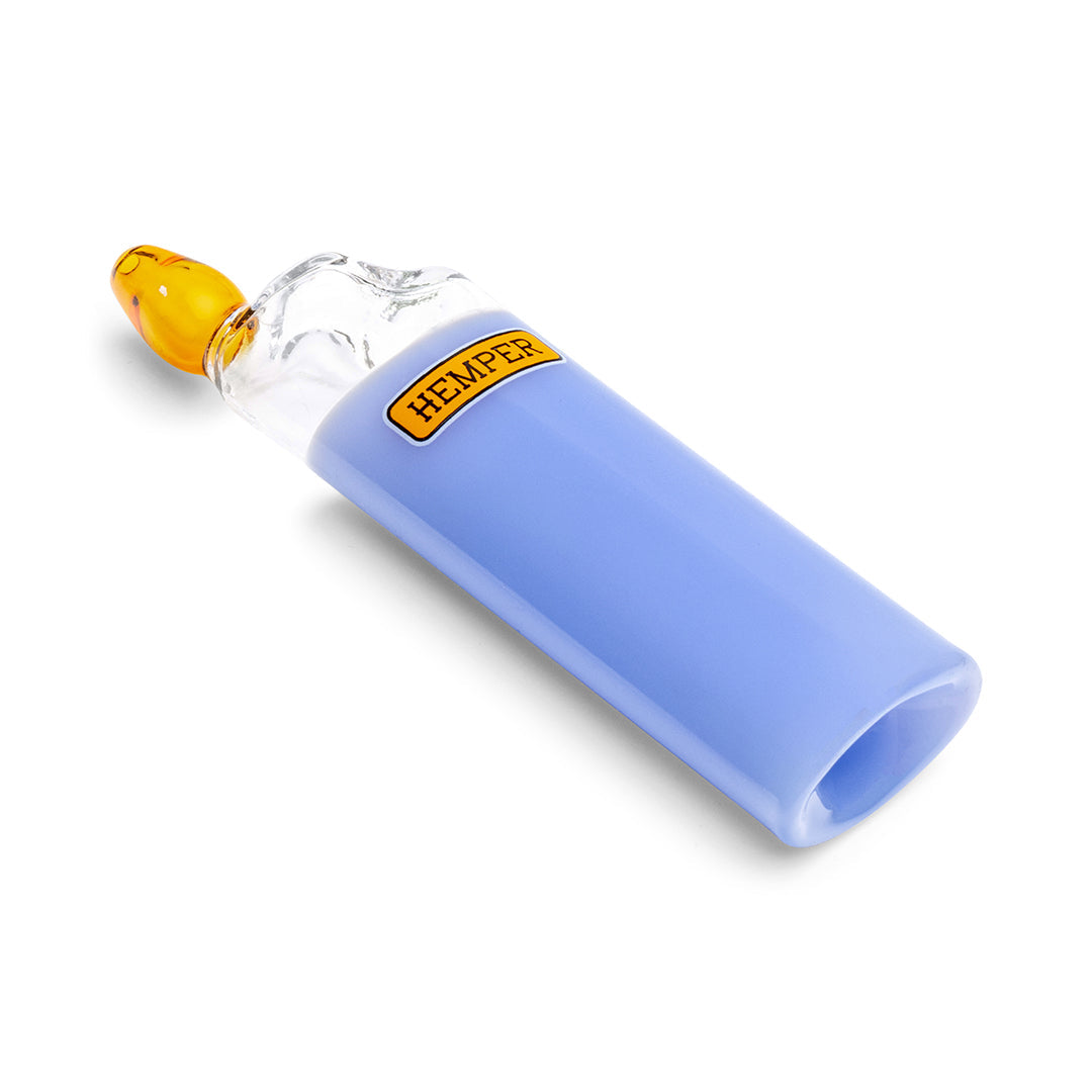 Hemper Bowlman Lighter Themed Glass Pipe