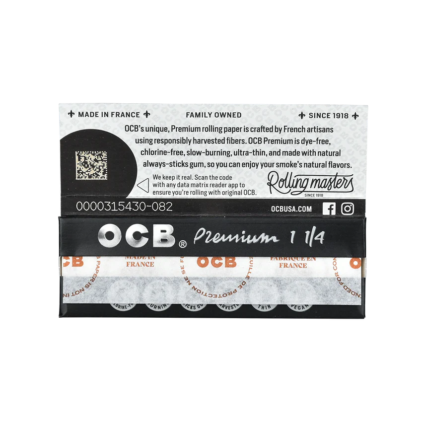 OCB 1.25” Premium Rolling Papers | 24pc Display