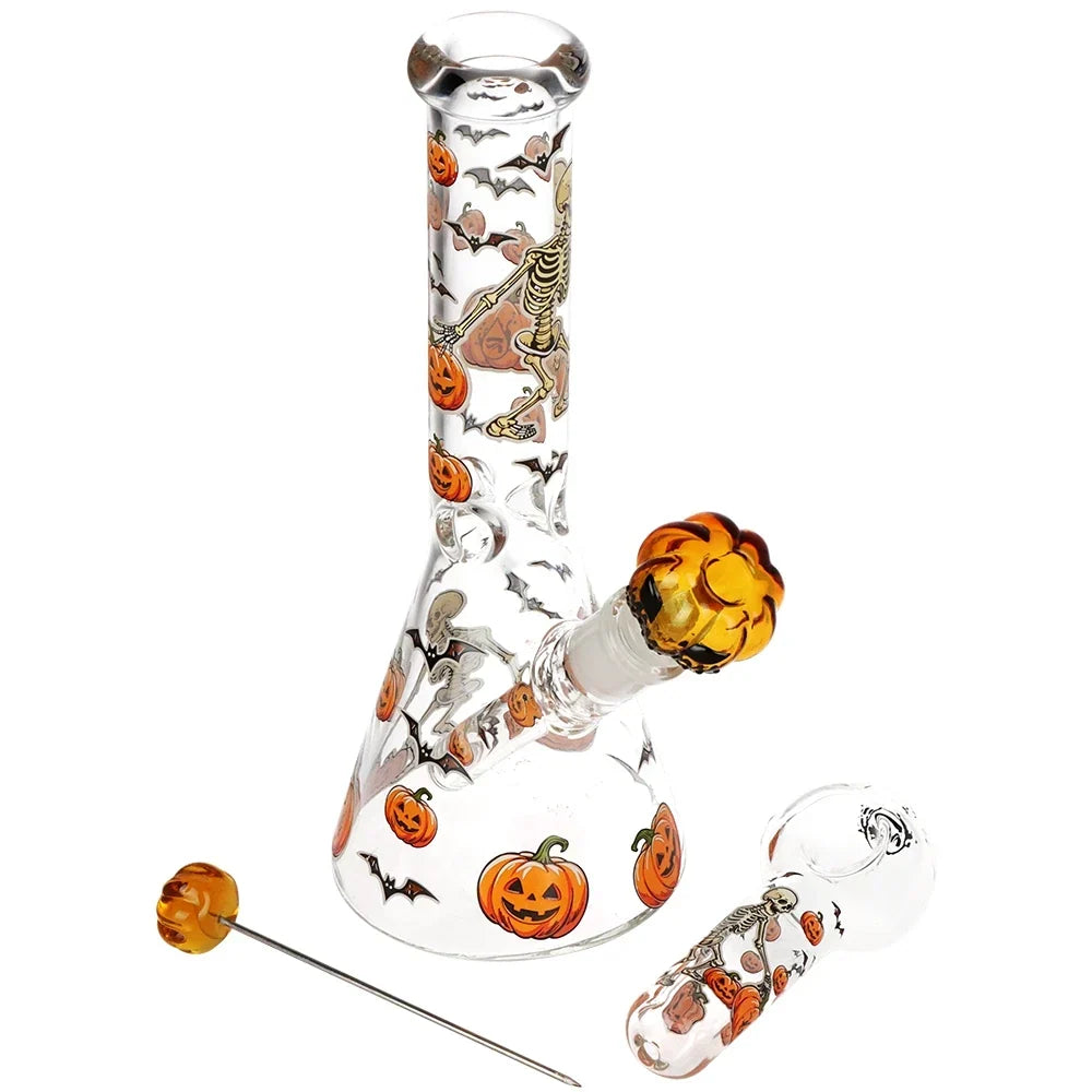 Pulsar Halloween Ball Glow Bong Hand Pipe Bundle