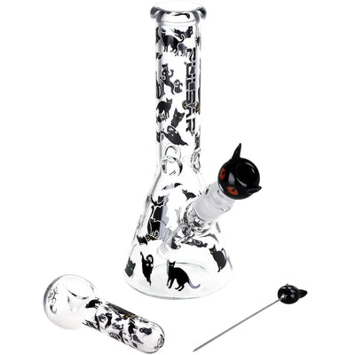 Pulsar Superstitious Kitty Glow Bong Hand Pipe Bundle