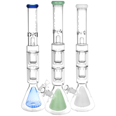 Pulsar 21.5” Quad Perc Beaker Bong – Colors Vary