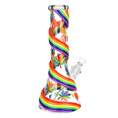 Rainbow Pride Glow 12.5" Beaker Bong