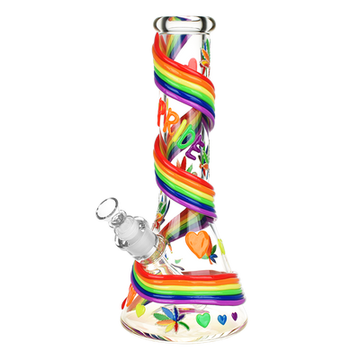 Rainbow Pride Glow 12.5" Beaker Bong