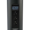 a black radio with a digital clock on it