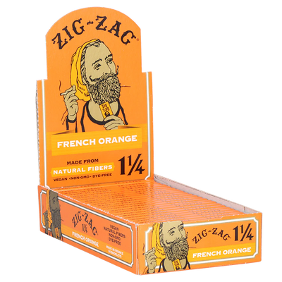 Zig Zag Orange 1.25” Rolling Papers | 24pc Display